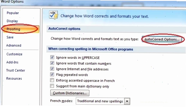 Sửa lỗi tự động viết hoa trong Word với cài đặt AutoCorrect