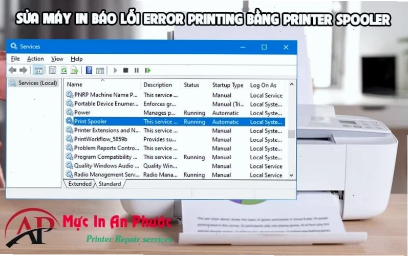 Sửa máy in báo lỗi Error Printing bằng Printer Spooler