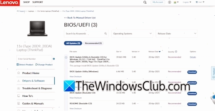 Tải xuống BIOS Lenovo mới nhất để sửa lỗi to interrupt normal startup press enter
