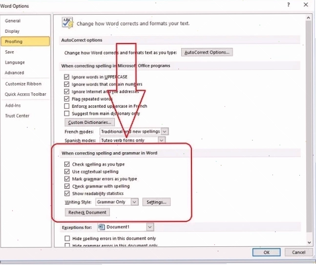 Tắt tự động kiểm tra lỗi chính tả trên Windows 10 trên Microsoft Office