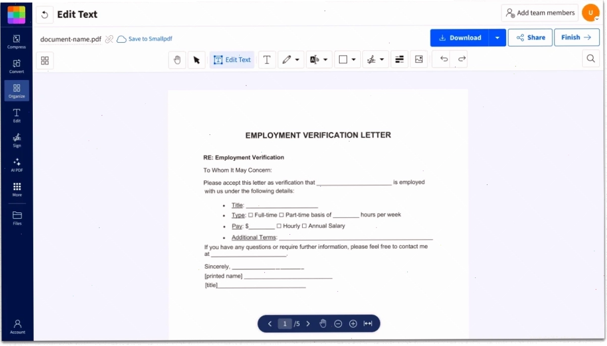 thao tác sửa lỗi file pdf trên trình duyệt