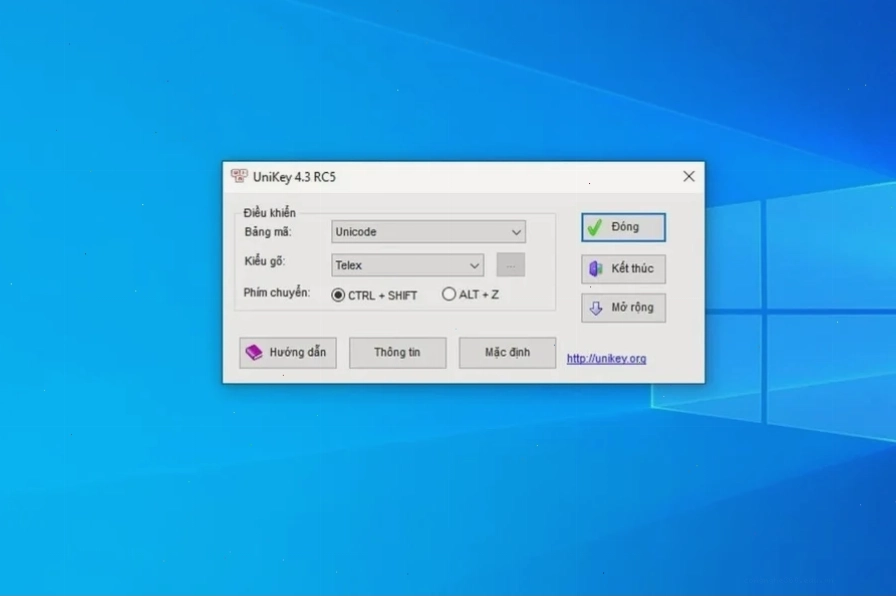 Thiết lập Unikey với bảng mã Unicode và kiểu gõ Telex/VNI