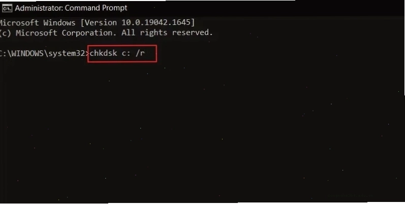 Thực hiện lệnh chkdsk để sửa lỗi automatic repair bằng command prompt