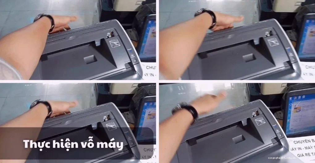 Thực hiện vỗ máy để khắc phục cảm biến