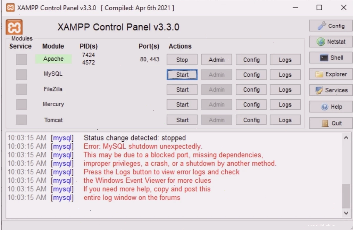 Tổng kết cách sửa lỗi Xampp MySQL