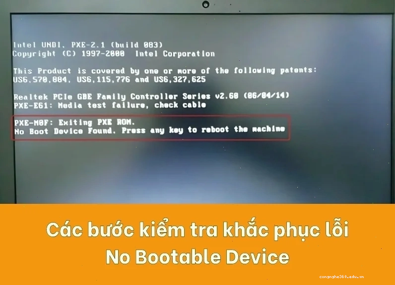Truy cập và chỉnh sửa cài đặt BIOS/UEFI để khắc phục lỗi no bootable device
