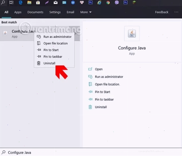 Uninstall Configure Java