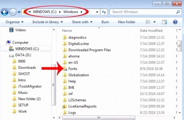 Vào folder Fonts để cài đầy đủ bộ font chữ
