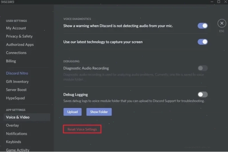 Vị trí tắt tính năng Overlay trong Discord giúp Roblox hoạt động ổn định hơn