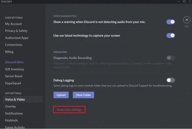 Vị trí tắt tính năng Overlay trong Discord giúp Roblox hoạt động ổn định hơn