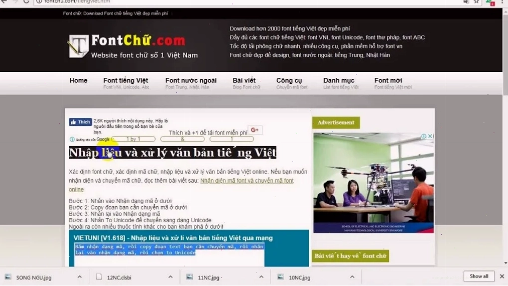 Web sửa lỗi font chữ Fontchu.com