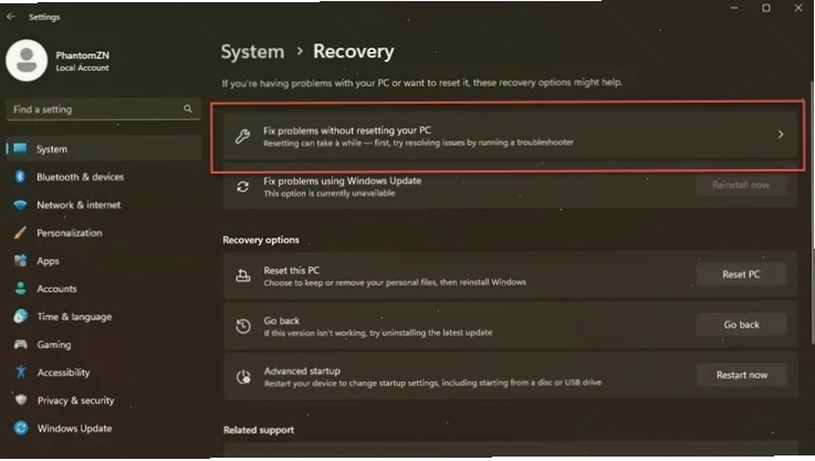 Windows 11 sắp có tùy chọn sửa lỗi tức thì cho hệ thống