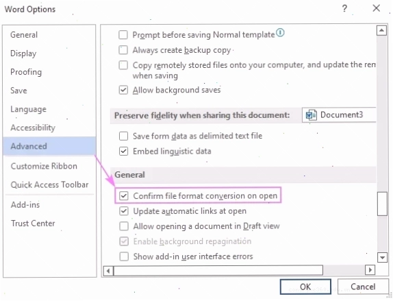 Xác nhận chuyển đổi định dạng file để sửa lỗi font chữ trong mail merge
