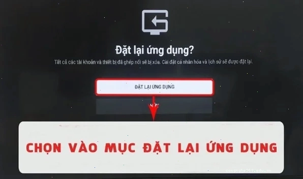 Xác nhận Đặt lại ứng dụng một lần nữa
