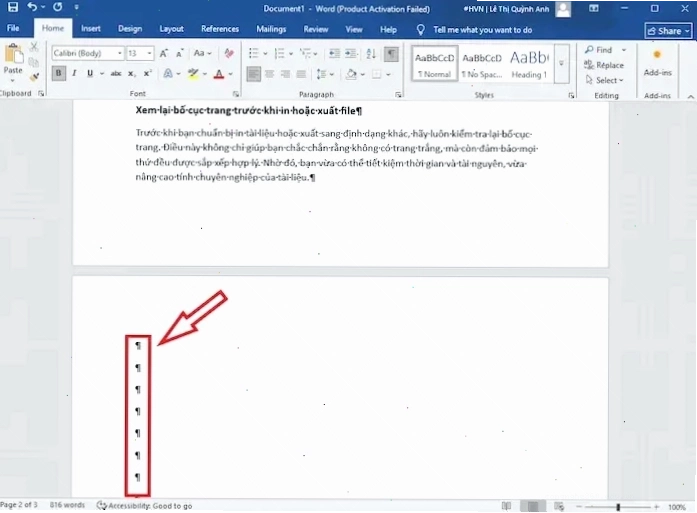 Xóa Ký Tự định Dạng ẩn Làm Trống Trang Trong Word