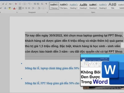 Bí ẩn 'Không bôi đen được trong Word': Khắc phục tức thì 100%