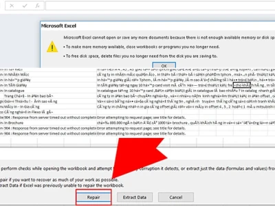Phần mềm sửa file Excel bị lỗi Phá vỡ mọi giới hạn khôi phục dữ liệu