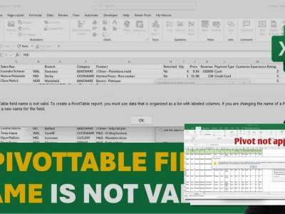 Sửa lỗi Pivot Table Field Name Invalid Nhanh Chóng